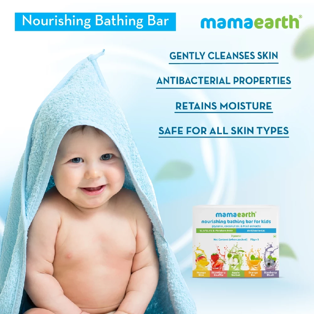 Nourishing Bathing Bar Soap For Kids, 75 g (Pack of 5)-3.webp